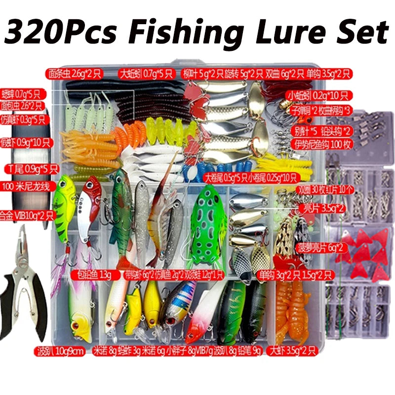 Kit Esche Artificiali da Pesca - Fino a 320 Pezzi